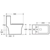 Товар: Унитаз моноблок Royce Viva RCT-151406WH с сиденьем Микролифт - фото 6 Унитаз моноблок Royce Viva RCT-151406WH с сиденьем Микролифт — фото 6, Унитазы