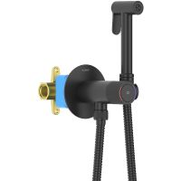 Гигиенический душ со смесителем Aquatek Бетта Черный матовый арт-AQ1023MB — фото 2, Гигиенические души