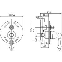Смеситель для душа Cezares Margot MARGOT-VDIM-03/24-N Золото 24 карат — фото 2, Смеситель для душа