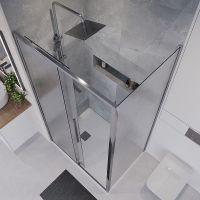 Душевой уголок Niagara Nova 140х80 NG-65-14CH-CH80-34 профиль Хром стекло шиншилла — фото 5, Душевые уголки