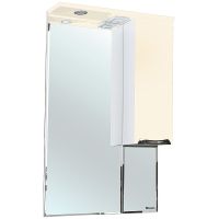 Зеркало со шкафом Bellezza Альфа 55 R 4618808001073 с подсветкой Белое Бежевое — фото 1, Зеркальные шкафы в ванную