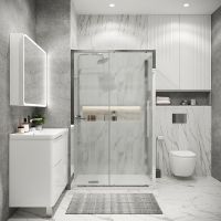 Душевой уголок Grossman Cosmo 100х70 120.K33.02.1070.10.02 профиль Хром стекло шиншилла — фото 2, Прямоугольные душевые уголки