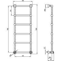 Водяной полотенцесушитель Migliore Edera 126x48 20306 Золото — фото 2, Водяные полотенцесушители
