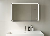 Зеркальный шкаф Creto Rainfall 90 22-900600WH с подсветкой Белый — фото 4, Зеркальные шкафы в ванную