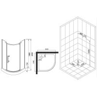 Товар: Душевой уголок Esbano ESD-7025B 100x100 ESUGD7025B профиль Черный матовый стекло прозрачное - фото 10 Душевой уголок Esbano ESD-7025B 100x100 ESUGD7025B профиль Черный матовый стекло прозрачное — фото 10, Душевые уголки четверть круга