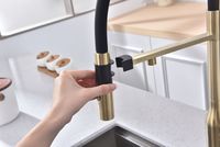 Смеситель для кухни Paulmark Magneto One Ma213188-SBG Светлое брашированное золото — фото 7, Смесители