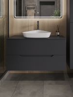 Товар: Тумба с раковиной Orange Line 100 Li-100TugMDF+B07-500W подвесная Графит матовый - фото 3 Тумба с раковиной Orange Line 100 Li-100TugMDF+B07-500W подвесная Графит матовый — фото 3, Тумбы с раковиной