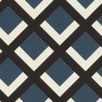 Обои RASCH Denzo II 401950 Винил на флизелине (0,53*10,05) Синий/Черный/Белый, Ромб — фото 1, Обои для стен