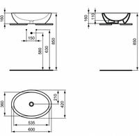 Раковина-чаша Ideal Standard Strada 60 K078401 Euro White — фото 10, Раковины накладные