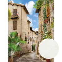 Фреска Ortograf Городской пейзаж 3814 Фактура флок FLK Флизелин (2*2,7) Бежевый/Зеленый/Голубой, Город/Пейзаж — фото 1, Фрески