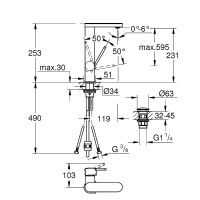 Смеситель для раковины Grohe Plus 23844003 Хром — фото 5, Смесители