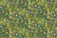 Фреска Ortograf Oasis 32720 Фактура флок FLK Флизелин (4*2,7) Синий/Зеленый, Листья/Птицы — фото 2, Фрески