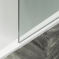 Товар: Шторка на ванну Maybah Glass MGV-61-1ш 500x1400 в широком профиле Белый стекло прозрачное - фото 6 Шторка на ванну Maybah Glass MGV-61-1ш 500x1400 в широком профиле Белый стекло прозрачное — фото 6, Неподвижные шторки для ванной