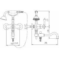 Смеситель для ванны Cezares Margot MARGOT-VDFM2-03/24-N Золото 24 карат — фото 2, Смеситель для ванны