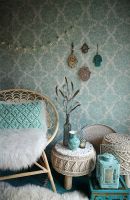 Обои AS Creation Boho Love 36463-4 Винил на флизелине (0,53*10,05) Бирюзовый, Орнамент — фото 2, Обои для стен