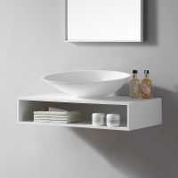 Тумба под раковину Abber Stein 80 AS1612 подвесная Белая матовая — фото 2, Тумбы под раковину