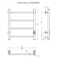 Электрический полотенцесушитель Тругор Аспект Пэк сп 1 60х40 Графит — фото 2, Электрические полотенцесушители