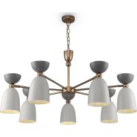 Люстра Maytoni Modern Cloches MOD113PL-07W Белая Серая Латунь — фото 1, Люстры