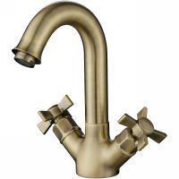 Смеситель для раковины Kaiser Cross 41011-1 Бронза — фото 1, Смесители
