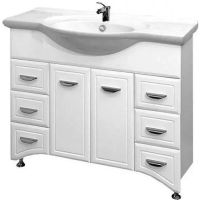 Тумба с раковиной Misty Дрея 105 СО000000611 Белая — фото 1, Тумбы с раковиной