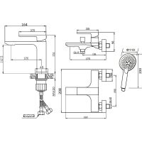 Комплект смесителей Orange Lutz M04-311w Белый — фото 17, Готовые комплекты для ванной комнаты