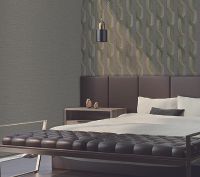 Обои Alessandro Allori Grace 1806-6 Винил на флизелине (1,06*10,05) Серый/Зеленый, Линии — фото 2, Обои для стен