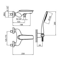 Смеситель для ванны Webert Aria Белый глянец арт-AI850101844 — фото 3, Смеситель для ванны