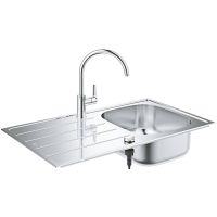 Кухонная мойка со смесителем Grohe K200 31562SD1 Нержавеющая сталь — фото 1, Кухонные мойки