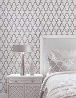 Обои Alessandro Allori Four Seasons 1603-1 Винил на флизелине (1,06*10) Белый/Серебряный, Ромб — фото 2, Обои для стен