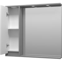 Товар: Зеркало со шкафом Brevita Balaton 90 L BAL-04090-01-01Л с подсветкой Белое матовое Серое матовое - фото 4 Зеркало со шкафом Brevita Balaton 90 L BAL-04090-01-01Л с подсветкой Белое матовое Серое матовое — фото 4, Зеркальные шкафы в ванную