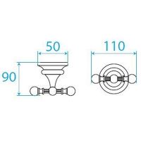 Двойной крючок Cezares OLIMP-DHK-03/24 Золото 24 карат — фото 2, Крючки для полотенец