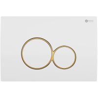 Товар: Клавиша смыва Point Виктория PN44061WG Белая Золото - фото 1 Клавиша смыва Point Виктория PN44061WG Белая Золото — фото 1, Комплектующие для душевого оборудования