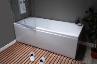 Шторка на ванну Aquanet SG-750 150 209411 профиль Хром стекло прозрачное — фото 10, Неподвижные шторки для ванной