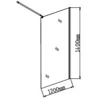 Шторка на ванну Grossman 120х140 GR-103 профиль Хром стекло прозрачное — фото 3, Неподвижные шторки для ванной