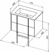 Тумба под раковину Allen Brau Reality 70 1.32004.CGM подвесная Олива матовая — фото 66, Тумбы под раковину
