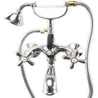 Смеситель для ванны Webert Armony AM720201017 Хром Золото — фото 1, Смесители