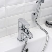 Смеситель для раковины Ростовская Мануфактура Сантехники SL141-001F-1 с гигиеническим душем Хром — фото 4, Смесители