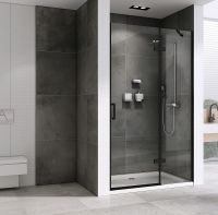 Душевая дверь Abber Zart 100 AG08100B профиль Черный стекло прозрачное — фото 2, Распашные душевые двери