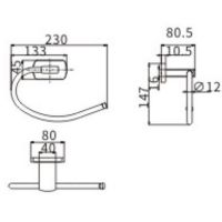 Держатель туалетной бумаги CeramaLux Azzuro 95606 Черный Золото — фото 2, Держатели туалетной бумаги