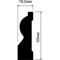 Плинтус HIWOOD B55 2000x55x19 мм — фото 2, Плинтуса напольные