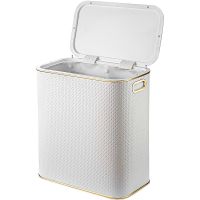 Товар: Корзина для белья Geralis PWG-M Punto Белая, кант Золото, малая - фото 2 Корзина для белья Geralis PWG-M Punto Белая, кант Золото, малая — фото 2, Корзины для белья