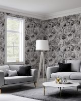 Обои Wiganford by Solo Lunman ER1404 Винил на флизелине (1,06*10,05) Серый/Черный, Геометрия/Мрамор — фото 3, Обои для стен