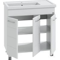 Тумба под раковину СанТа Омега 80 П 207051 Белая — фото 2, Тумбы под раковину