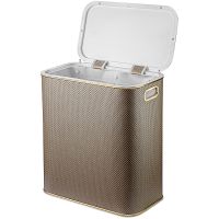 Корзина для белья Geralis RBG-M Ромб Бежевая темная, кант Золото, малая — фото 2, Корзины для белья