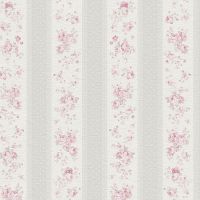 Обои AS Creation Maison Charme 39069-2 Винил на флизелине (0,53*10,05) Белый/Серый/Розовый, Полоса/Цветы — фото 1, Обои для стен