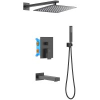 Душевая система Aquatek Либра AQ1673MB Черная матовая — фото 1, Встраиваемые душевые комплекты