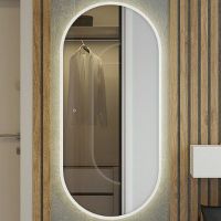 Зеркало Art&Max Bari AM-Bar-700-1500-DS-C-White с подсветкой с сенсорным выключателем Белое — фото 1, Мебель для ванной