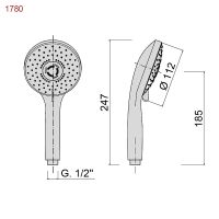 Ручной душ Giulini Futuro F1780 Хром — фото 2, Душевое оборудование. Душевая программа