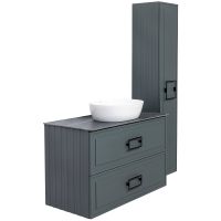 Тумба под раковину La Fenice Cubo 90 FNC-01-CUB-G-90-2 подвесная Серая матовая — фото 9, Мебель для ванной