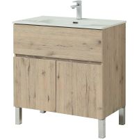 Тумба под раковину Aquanet Алвита New 80 277553 Дуб Веллингтон — фото 3, Мебель для ванной